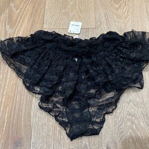 Free People Intimates House Party Micro Shorty, Black size Small.